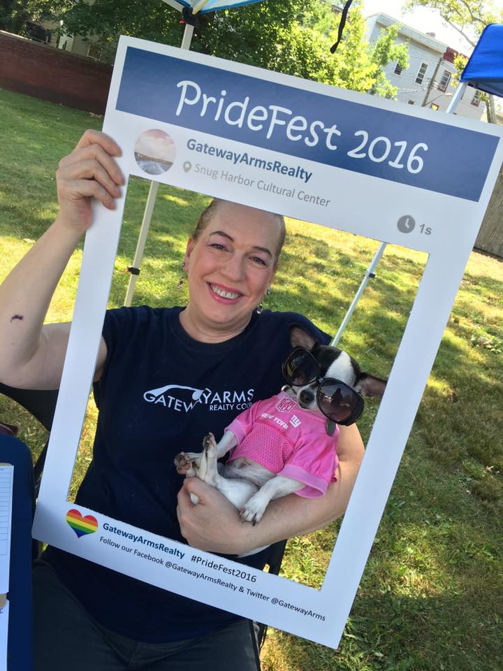 Jennifer and her beloved Talullah show their pride at PrideFest 2016.